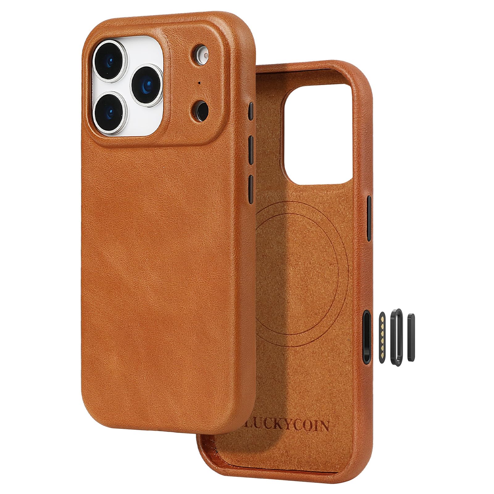 Amazon.com: LUCKYCOIN Full Grain Cowhide Leather Phone Case for